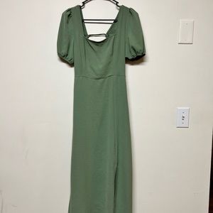 Sage green spring dress